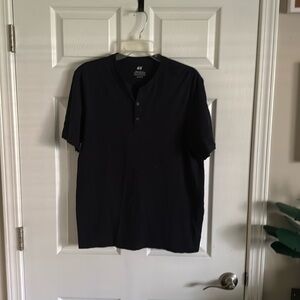 H&M navy short sleeve Henley